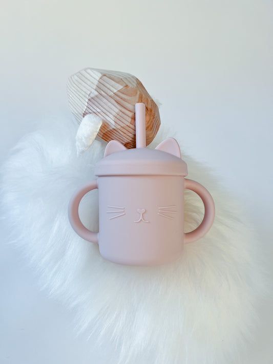 Minito & Co | Meow Double Handle Sippy Cup | Blush